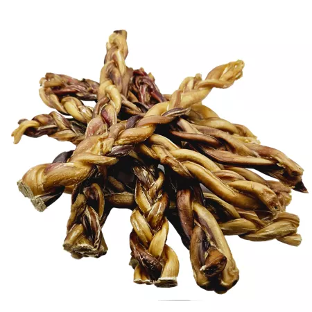 The Treat Shack 12 in Bully Sticks Premium Braided Dog Treats 12 ct Bully Sticks