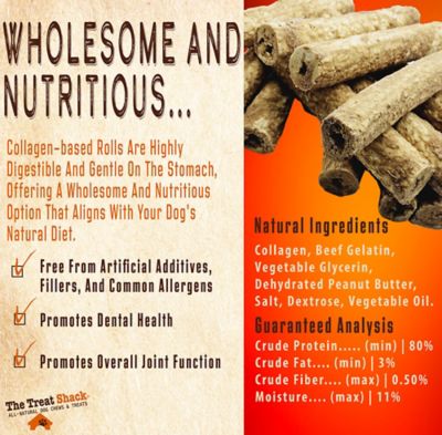 Image showing  6 in. All-Natural Peanut Butter Flavored Collagen Rolls Dog Treats, 6 ct.