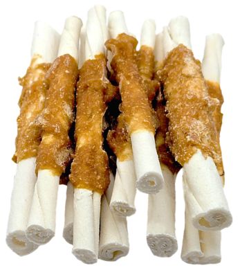 The Treat Shack 5 in. Chicken Wrapped Rawhide Twist Dog Treats, 50 ct.