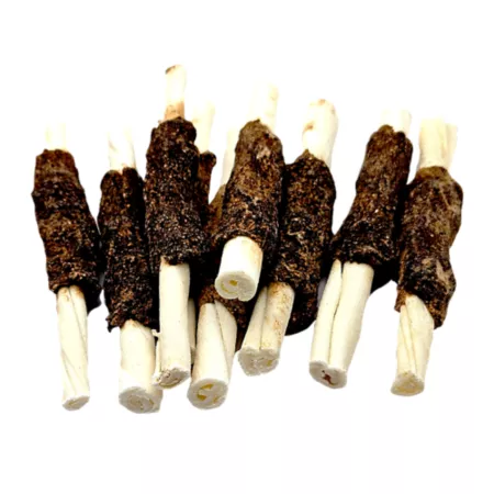 The Treat Shack 5 in Beef Wrapped Rawhide Dog Treats 12 ct Dog Bones Rawhide & Rawhide Alternative