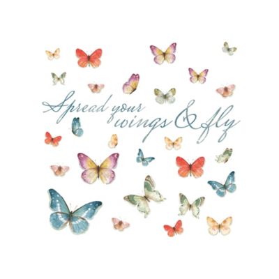 Image showing  Blue & Purple & Green Lisa Audit Butterfly Quote Wall Decals