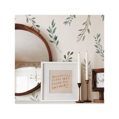 Image showing  Green & Grey Country Leaves Wall Decals
