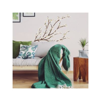 Image showing  Beige White Blossom Branch Giant Wall Decals with Flower Embellishments