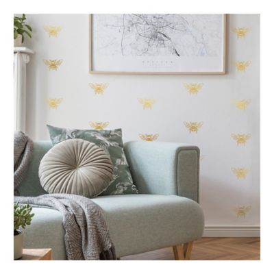 Image showing  Gold Bee Peel & Stick Wall Decals