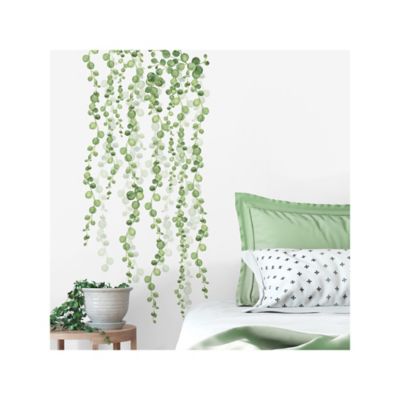 Image showing  Green & White String Of Pearls Vine Wall Decals