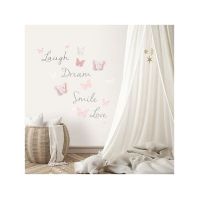 Image showing  Pink Butterfly Dream Wall Decals with 3D Cutout Butterflies