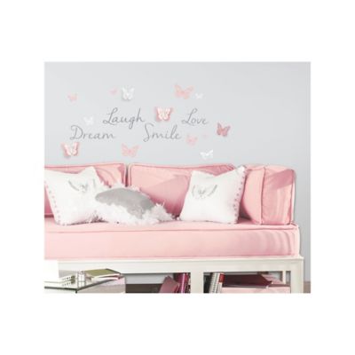 Image showing  Pink Butterfly Dream Wall Decals with 3D Cutout Butterflies