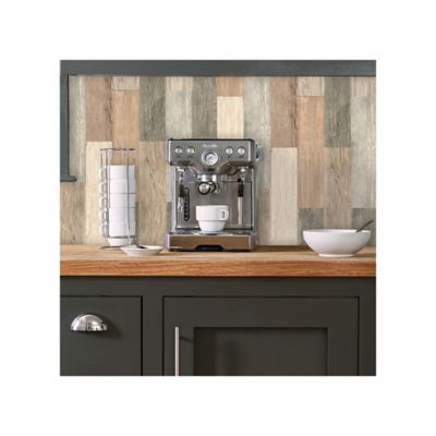 Image showing  Brown Distressed Barn Wood Plank Giant Wall Decals