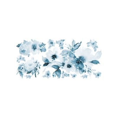 RoomMates Blue Watercolor Floral Giant Wall Decals