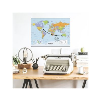 Image showing  Dry Erase Map Of The World Giant Wall Decals