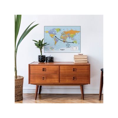 Image showing  Dry Erase Map Of The World Giant Wall Decals