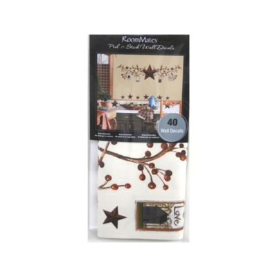 Image showing 6 th RoomMates Country Stars & Berries Wall Decals