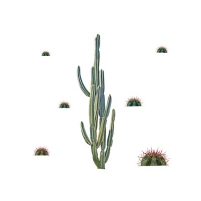 RoomMates Green & Pink White Cactus Giant Wall Decals