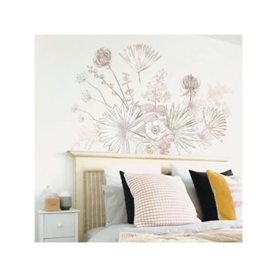 Image showing 2 th RoomMates Desert Sun Palm Leaf & Floral Giant Wall Decals