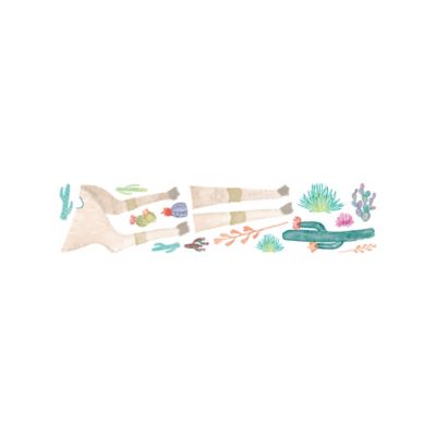 Image showing  Tan & Green & Blue Watercolor Llama Giant Wall Decals