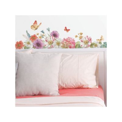 Image showing  Purple & Blue & Pink Lisa Audit Garden Bouquet Wall Decals