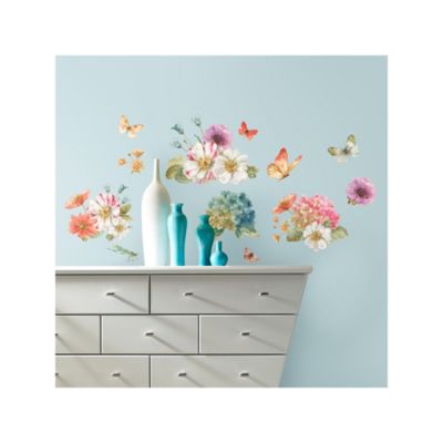Image showing  Purple & Blue & Pink Lisa Audit Garden Bouquet Wall Decals