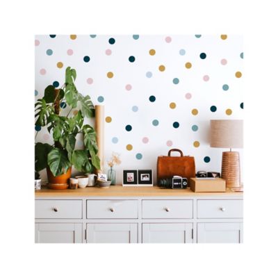 Image showing  Pink & Yellow & Blue Dot Wall Decals