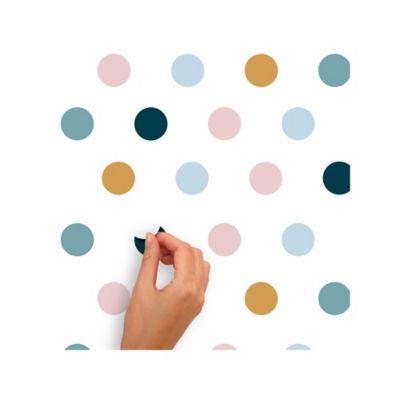 Image showing  Pink & Yellow & Blue Dot Wall Decals