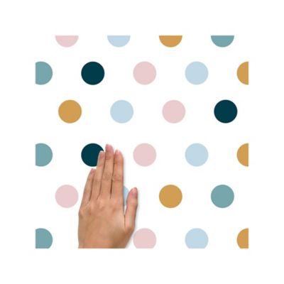 Image showing  Pink & Yellow & Blue Dot Wall Decals