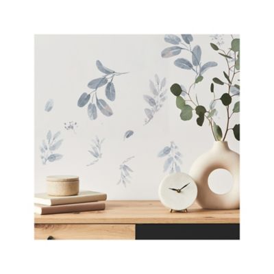 Image showing  Blue Dancing Leaves Wall Decals