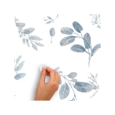 Image showing  Blue Dancing Leaves Wall Decals