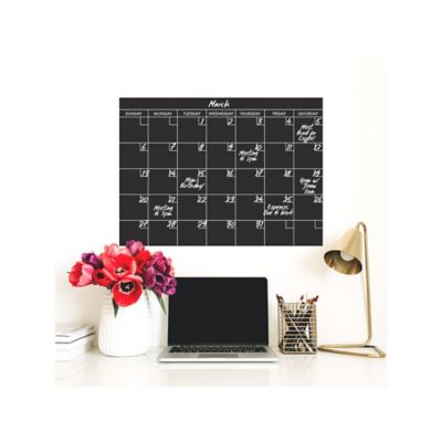 Image showing  Black & White Chalk Calendar Peel & Stick Giant Wall Decal