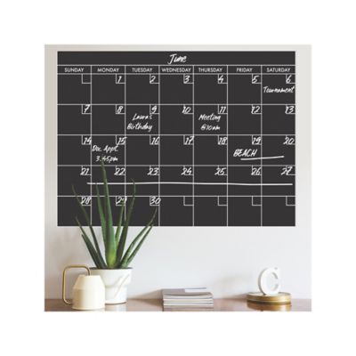 Image showing  Black & White Chalk Calendar Peel & Stick Giant Wall Decal