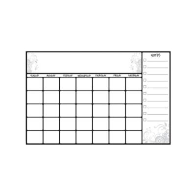 RoomMates White Scroll Dry Erase Calendar Wall Decals