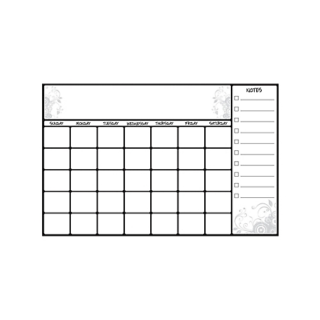 RoomMates White Scroll Dry Erase Calendar Wall Decals