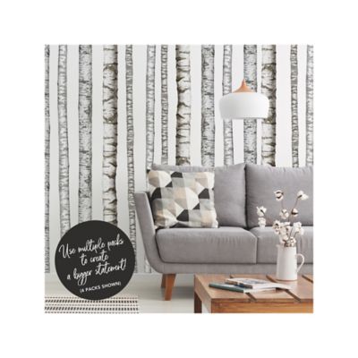 Image showing  White & Brown & Tan Realistic Birch Trees Giant Wall Decals