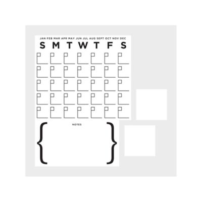 RoomMates Black & White Dry Erase Calendar Peel & Stick Giant Wall Decal Set