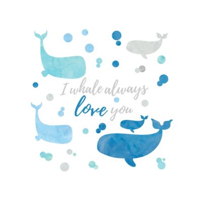 RoomMates Blue I Whale Always Love You Giant Wall Decals