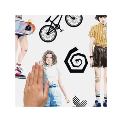 Image showing  White. Black & Blue Stranger Things Wall Decals