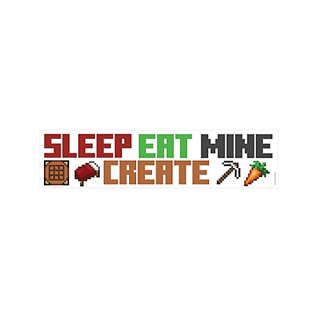 RoomMates Red & Brown & Green Minecraft Eat Sleep Mine Create Wall Decals