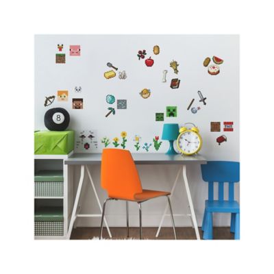 Image showing  Brown & Grey & Red Minecraft Wall Decals