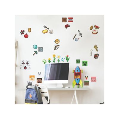 Image showing  Brown & Grey & Red Minecraft Wall Decals