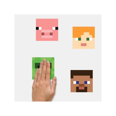 Image showing  Brown & Grey & Red Minecraft Wall Decals