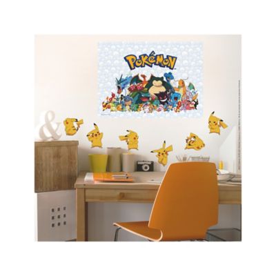 Image showing 1 th RoomMates Yellow & Black Pokemon Pikachu Wall Decals