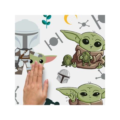 Image showing  Green & Brown & Blue The Child Illustrated Wall Decals