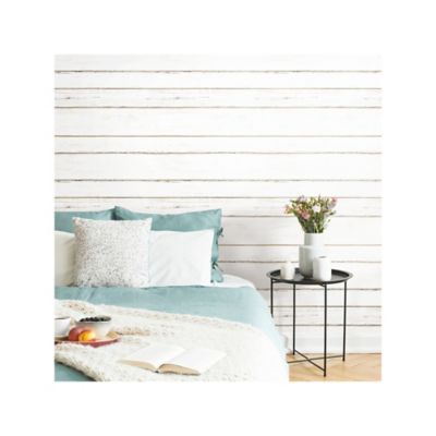 Image showing  Shiplap Peel & Stick Wallpaper - White