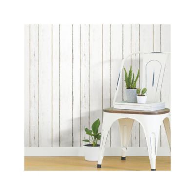 Image showing  Shiplap Peel & Stick Wallpaper - White