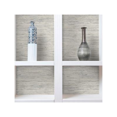 Image showing  Faux Grasscloth Peel & Stick Wallpaper, Light Grey