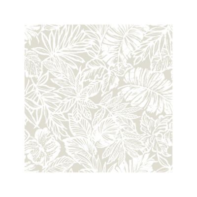 RoomMates Batik Tropical Leaf Peel & Stick Wallpaper, Beige