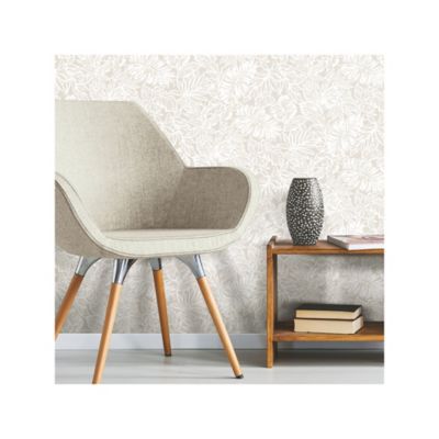 Image showing  Batik Tropical Leaf Peel & Stick Wallpaper, Beige