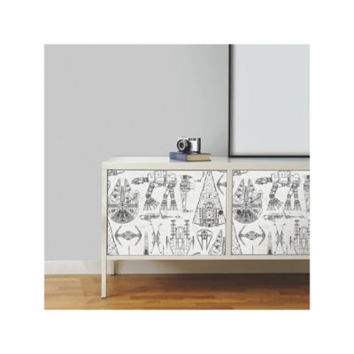 Image showing  Blue Star Wars Blueprint Peel & Stick Wallpaper