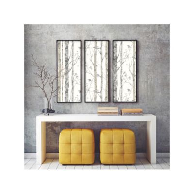 Image showing  White & Brown Birch Trees Peel & Stick Wallpaper