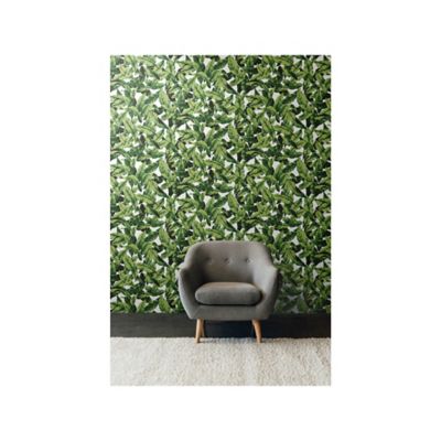 Image showing  Green Palm Leaf Peel & Stick Wallpaper
