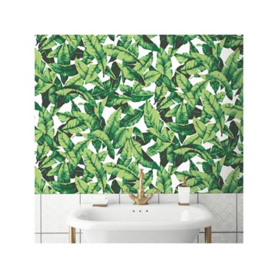 Image showing 5 th RoomMates Green Palm Leaf Peel & Stick Wallpaper
