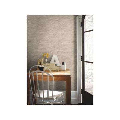 Image showing  Faux Grasscloth Peel & Stick Wallpaper, Taupe and Gold